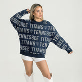 NFL Tennessee Titans Gameday Couture Women's Oversized Hype Era Rhinestone Text Sweatshirt