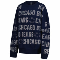 NFL Chicago Bears Gameday Couture Women's Oversized Hype Era Rhinestone Text Sweatshirt