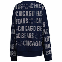 NFL Chicago Bears Gameday Couture Women's Oversized Hype Era Rhinestone Text Sweatshirt