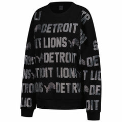 NFL Detroit Lions Gameday Couture Women's Oversized Hype Era Rhinestone Text Sweatshirt