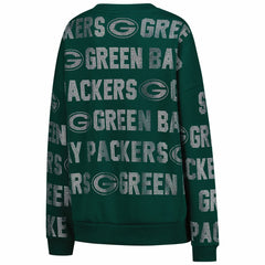 NFL Green Bay Packers Gameday Couture Women's Oversized Hype Era Rhinestone Text Sweatshirt