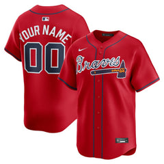 Atlanta Braves Alternate Limited Custom Jersey - Red | Nike
