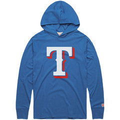Texas Rangers Homage Lightweight Raglan Tri-Blend Pullover Hoodie - Light Blue