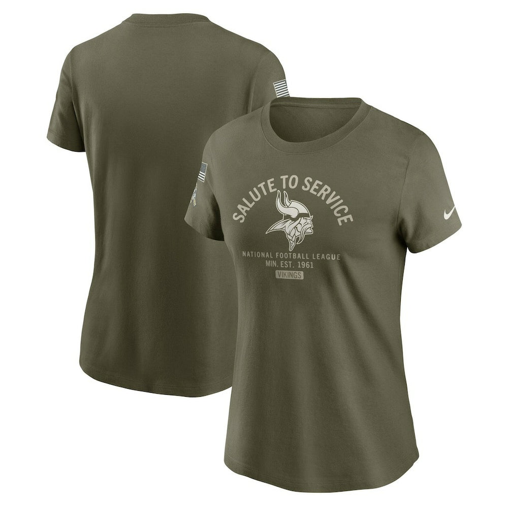 NFL Minnesota Vikings Women's 2025 Salute to Service Sideline T-Shirt