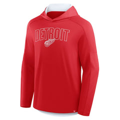 Detroit Red Wings Fanatics Penalty Shot Long Sleeve Hoodie T-Shirt