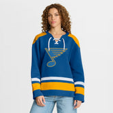 St. Louis Blues Fanatics Women's Icing Long Sleeve Lace Up Sweatshirt
