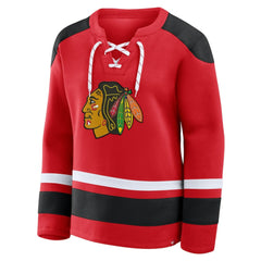 Chicago Blackhawks Fanatics Women's Icing Long Sleeve Lace Up Sweatshirt