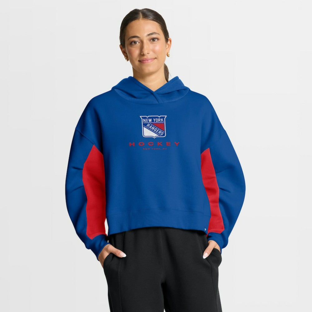 New York Rangers Fanatics Women's Back Check Boxy Hoodie
