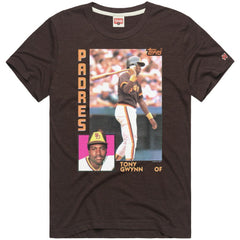 Tony Gwynn San Diego Padres Homage 1984 Topps Baseball Card Player T-Shirt - Brown