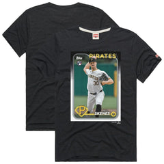 Paul Skenes Pittsburgh Pirates Homage 2024 Topps Baseball Card Player Tri-Blend T-Shirt - Charcoal