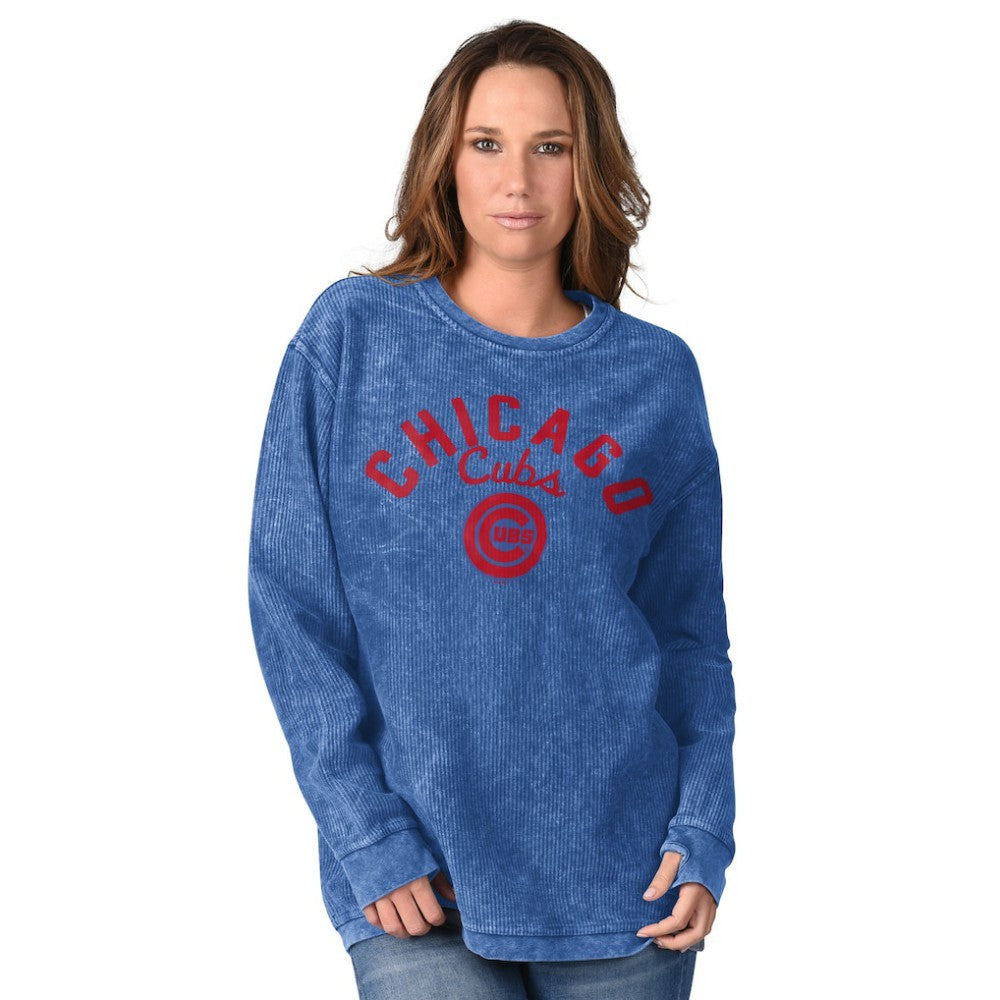 Chicago Cubs G-III 4Her by Carl Banks Women's Comfy Cord Pullover Sweatshirt - Royal