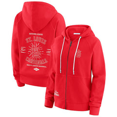 St. Louis Cardinals WEAR by Erin Andrews Women's Vintage Full-Zip Raglan Hoodie - Red