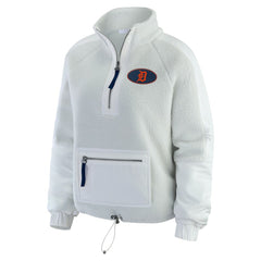 Detroit Tigers WEAR by Erin Andrews Women's Polar Fleece Quarter-Zip Jacket - Gray