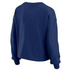 Boston Red Sox WEAR by Erin Andrews Women's Heavy Rugby Jersey Cropped Long Sleeve T-Shirt & Shorts Lounge Set - Navy