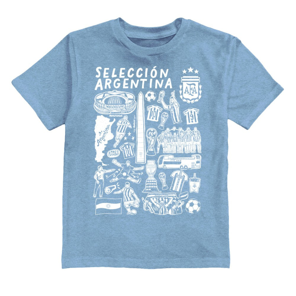 Argentina National Team Vive La Fete Youth Impressions Artwork T-Shirt / Soccer Discount