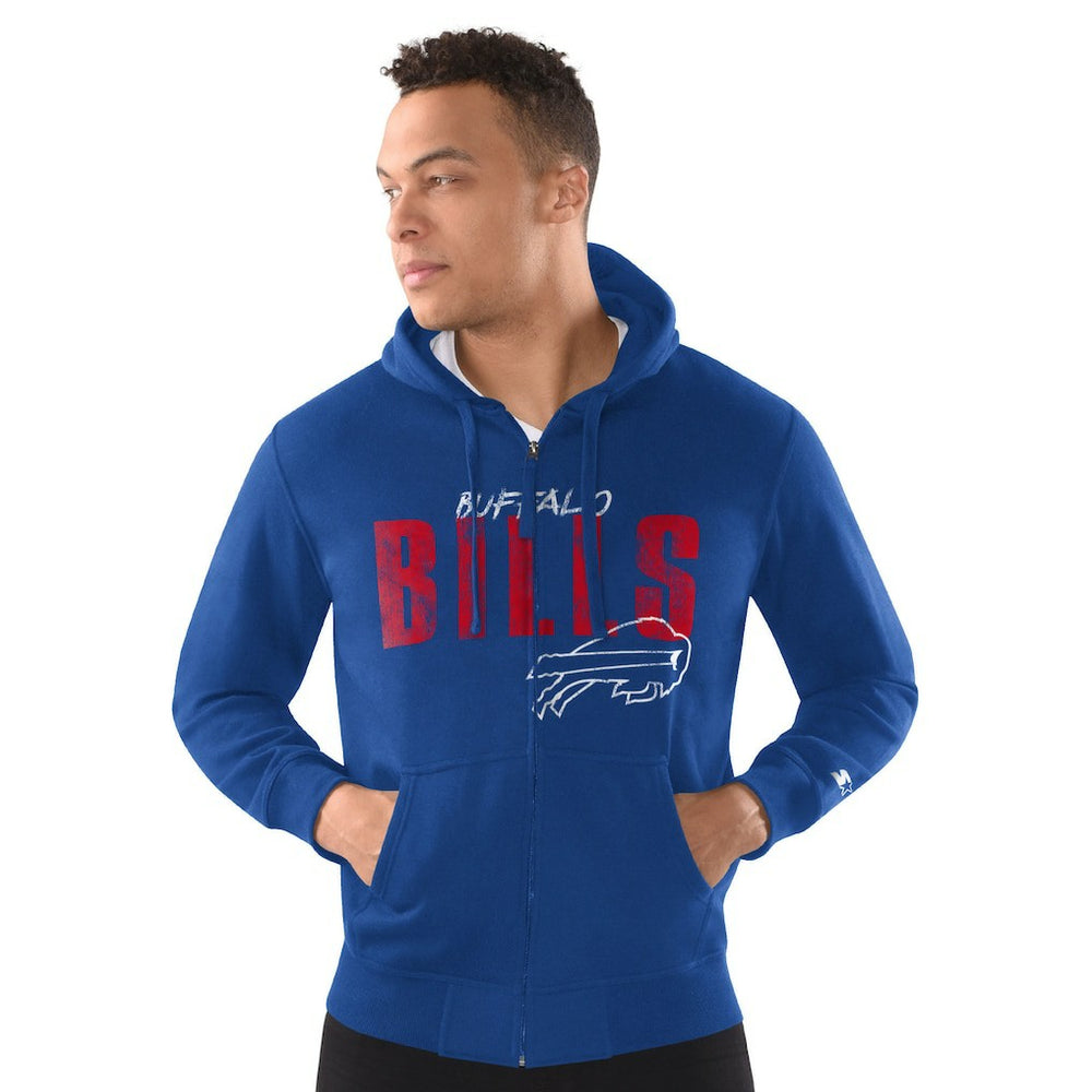 NFL Buffalo Bills Starter Distressed Classic Full-Zip Hoodie