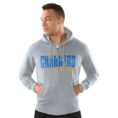 NFL Los Angeles Chargers Starter Distressed Classic Full-Zip Hoodie