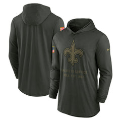 NFL New Orleans Saints 2025 Salute to Service Sideline Dri-FIT Lightweight Hooded Pullover