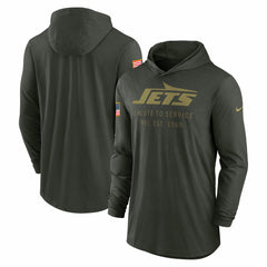 NFL New York Jets 2025 Salute to Service Sideline Dri-FIT Lightweight Hooded Pullover