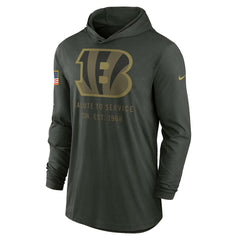 NFL Cincinnati Bengals 2025 Salute to Service Sideline Dri-FIT Lightweight Hooded Pullover