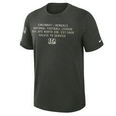 NFL Cincinnati Bengals 2025 Salute to Service Sideline Slub Dri-FIT T-Shirt