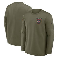 NFL Kansas City Chiefs 2025 Salute to Service Sideline Coaches Therma-FIT Long Sleeve Shirt