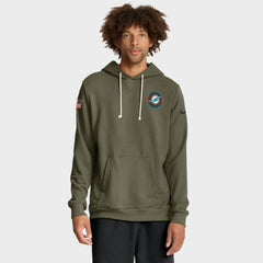 NFL Miami Dolphins Big & Tall 2025 Salute to Service Sideline Dominant Force Dri-FIT Hoodie