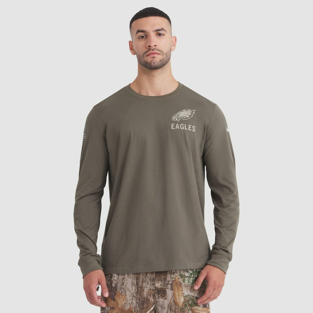 NFL Philadelphia Eagles 2025 Salute to Service Sideline Long Sleeve T-Shirt