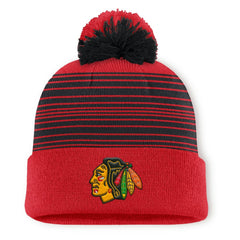 Chicago Blackhawks Fanatics Fundamental Spirit Cuffed Pom Knit Hat