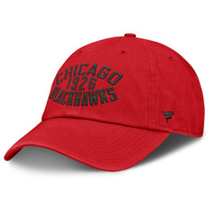 Chicago Blackhawks Fanatics Fundamentals Archer Adjustable Hat