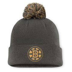 Boston Bruins Fanatics Authentic Pro Military Appreciation Cuffed Knit Hat with Pom
