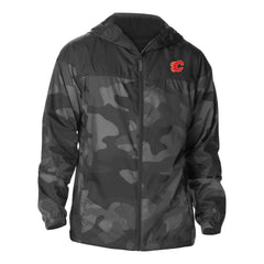 Calgary Flames Columbia Camo Flash Challenger Omni-Shade Full-Zip Hoodie Windbreaker