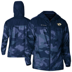 Nashville Predators Columbia Camo Flash Challenger Omni-Shade Full-Zip Hoodie Windbreaker