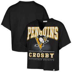 Sidney Crosby Pittsburgh Penguins '47 Women's Elation Name & Number Oversized Notch Neck T-Shirt