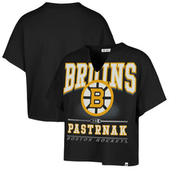 David Pastrnak Boston Bruins '47 Women's Elation Name & Number Oversized Notch Neck T-Shirt