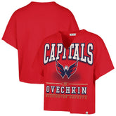 Alexander Ovechkin Washington Capitals '47 Women's Elation Name & Number Oversized Notch Neck T-Shirt