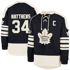 Auston Matthews Toronto Maple Leafs '47 Player Name & Number Sweep Check Eternal Lacer Sweatshirt