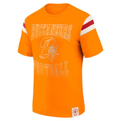 NFL Tampa Bay Buccaneers Darius Rucker Collection Distressed Throwback Shoulder Stripe T-Shirt