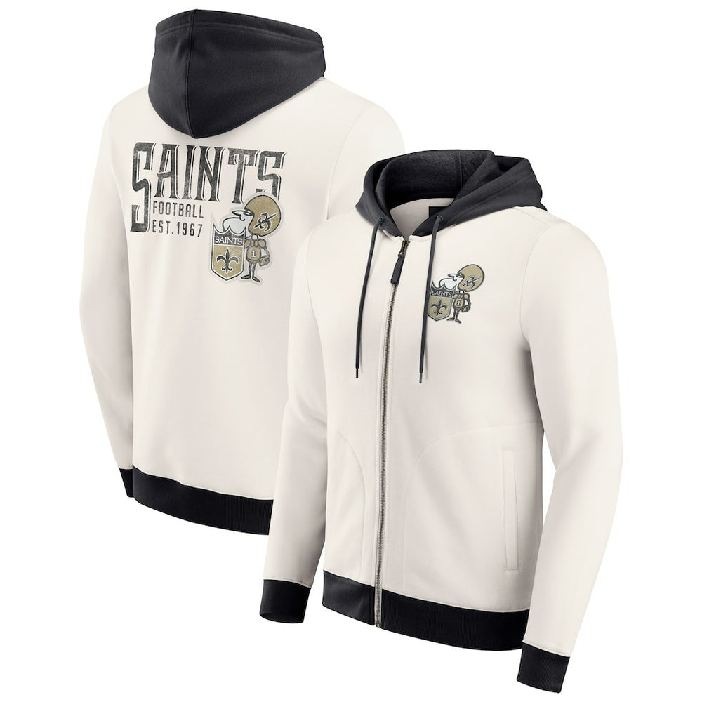 NFL New Orleans Saints Darius Rucker Collection Distressed Graphics Full-Zip Hoodie
