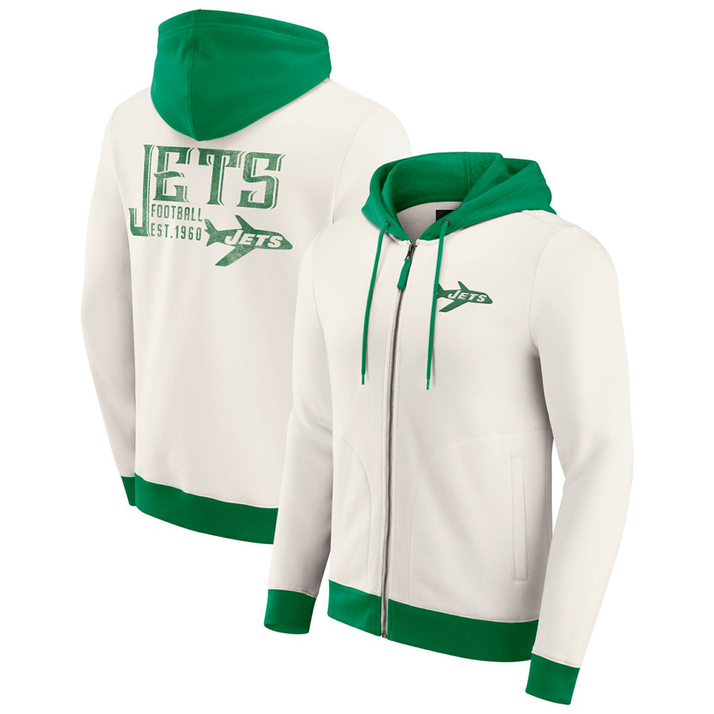 NFL New York Jets Darius Rucker Collection Distressed Graphics Full-Zip Hoodie