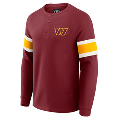 NFL Washington Commanders Darius Rucker Collection Waffle-Knit Raglan Long Sleeve Henley T-Shirt