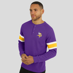 NFL Minnesota Vikings Darius Rucker Collection Waffle-Knit Raglan Long Sleeve Henley T-Shirt