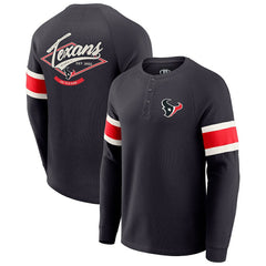 NFL Houston Texans Darius Rucker Collection Waffle-Knit Raglan Long Sleeve Henley T-Shirt