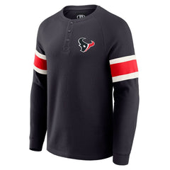 NFL Houston Texans Darius Rucker Collection Waffle-Knit Raglan Long Sleeve Henley T-Shirt