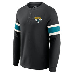 NFL Jacksonville Jaguars Darius Rucker Collection Waffle-Knit Raglan Long Sleeve Henley T-Shirt