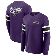 NFL Baltimore Ravens Darius Rucker Collection Waffle-Knit Raglan Long Sleeve Henley T-Shirt
