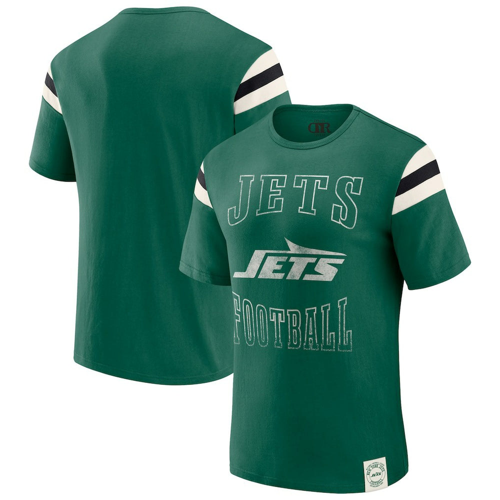 NFL New York Jets Darius Rucker Collection Football Stripe Sleeve T-Shirt