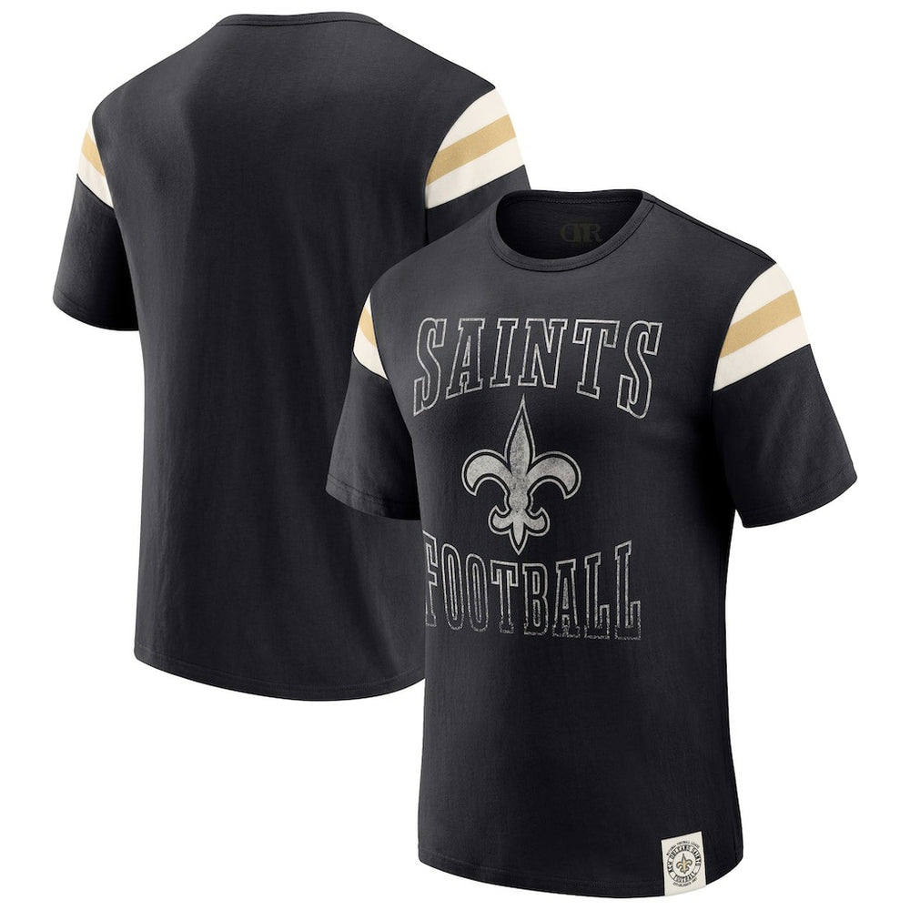 NFL New Orleans Saints Darius Rucker Collection Football Stripe Sleeve T-Shirt