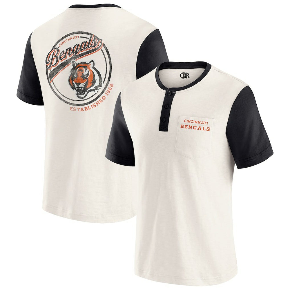 NFL Cincinnati Bengals Darius Rucker Collection Henley Colorblock Slub Pocket T-Shirt