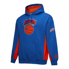 New York Knicks Hardwood Classics Team Origins Fleece Pullover Hoodie - Blue | Mitchell & Ness for sale